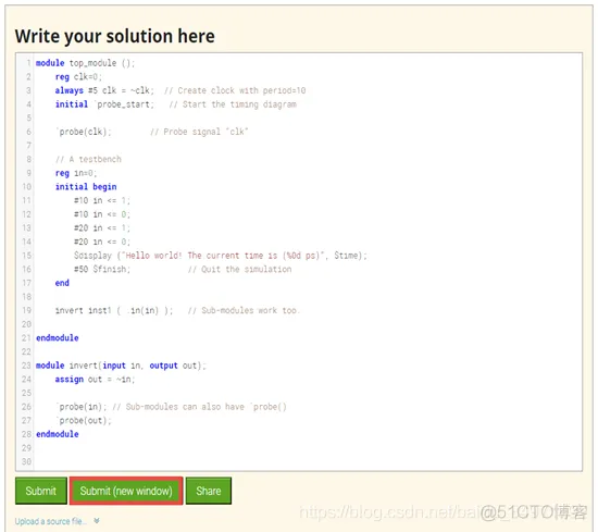 学会使用Hdlbits网页版Verilog代码仿真验证平台_sed_04